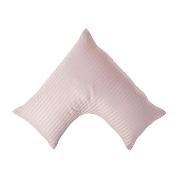 HOMESCAPES Silky 330 TC Egyptian Cotton Satin Stripe V Shaped Pillowcase