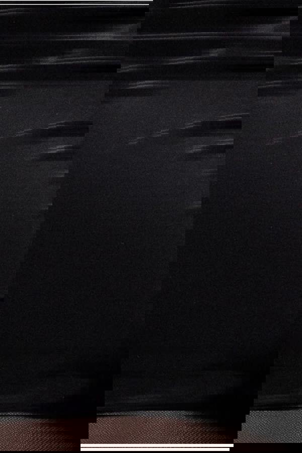 Gathered Bardot Asymmetric Mesh Panel Top - Black T272