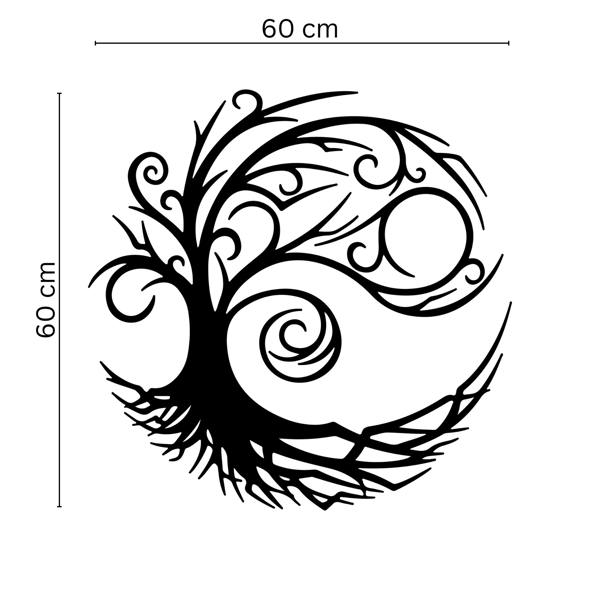 Decortie Tree of Life Botanical Metal Wall Decor 60x60