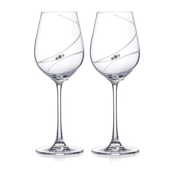 Diamante Allure White Wine Glasses - Set of 2