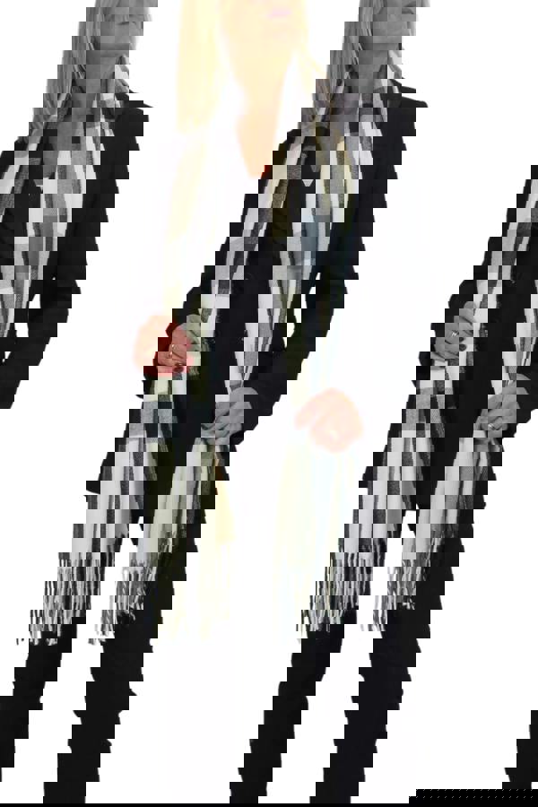 Paulo Due Wool Pashmina Shawl Oversized Plaid Wrap Scarf