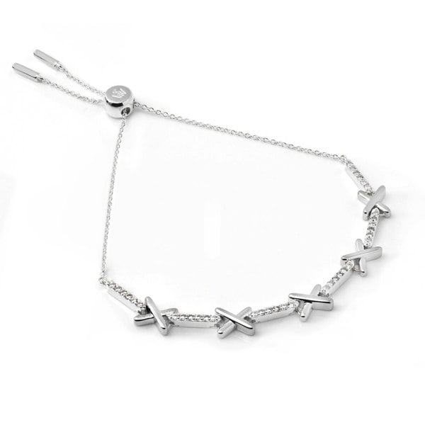 Say It With Adjustable Kiss Tennis Bracelet - Silver