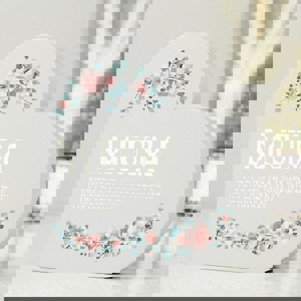 Personalised Memento Company Personalised Floral Free Standing Heart Ornament