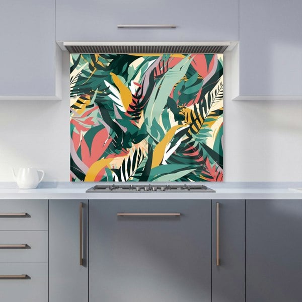 Warren Reed - Designer Coloured Tropical Leaves Kitchen Splashback