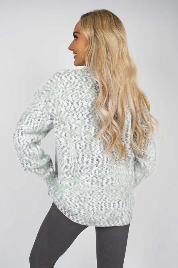 Jalina Long Sleeve Oversized Knitted Jumper With Paris Slogan - Grey