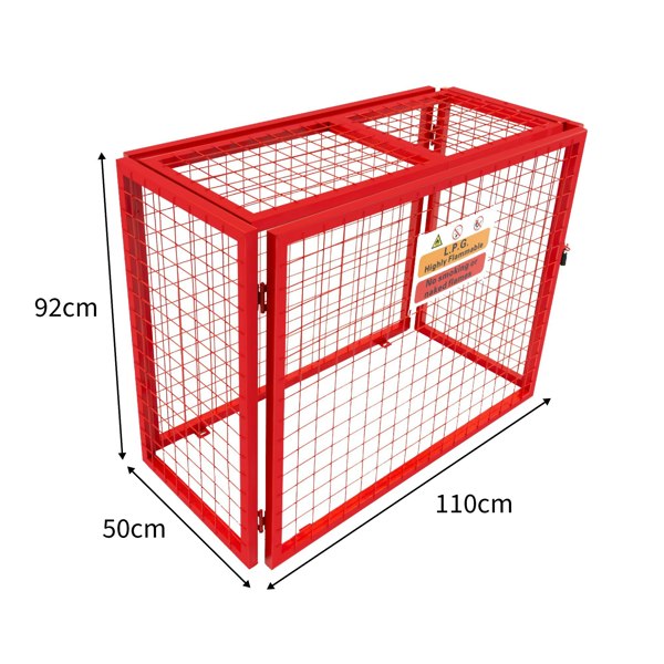 Monstershop Red Gas Bottle Collapsible Mesh Cage - 92cm x 110cm x 50cm