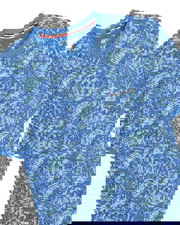 Lambretta Mens All Over Paisley Branded Retro Casual T-Shirt