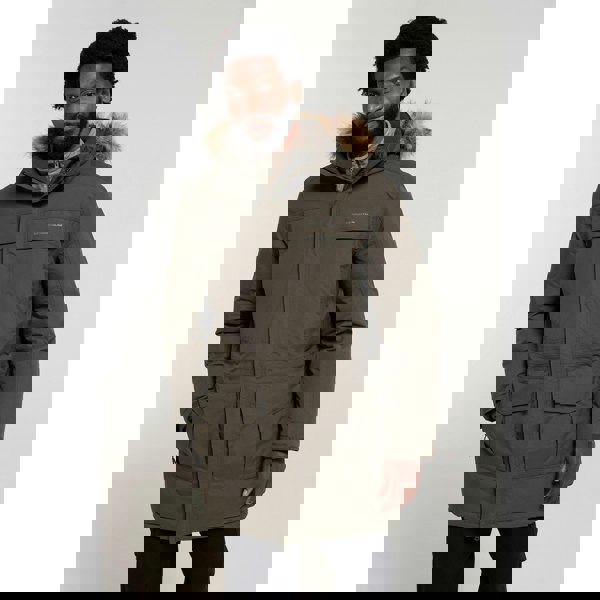 Mountain Warehouse Mens Antarctic Extreme Camo Down Waterproof Jacket - Dark Khaki