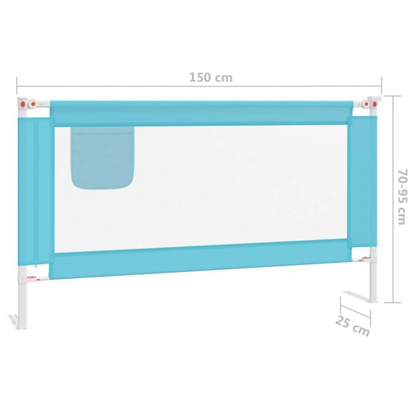 Berkfield Toddler Safety Bed Rail Blue 150x25 cm Fabric