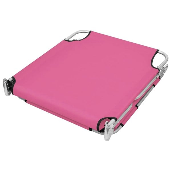 Berkfield Folding Sun Lounger with Head Cushion Steel Magento Pink