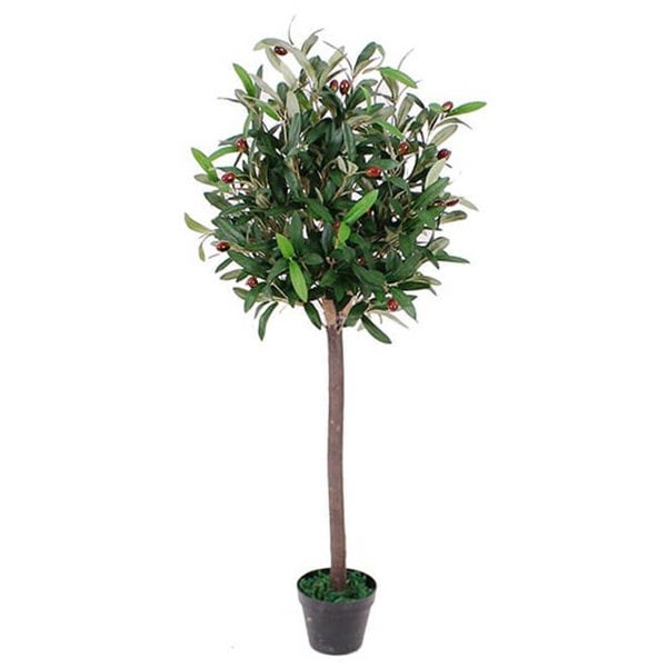 Leaf 90cm Artificial Olive Bay Style Topiary Fruit Tree