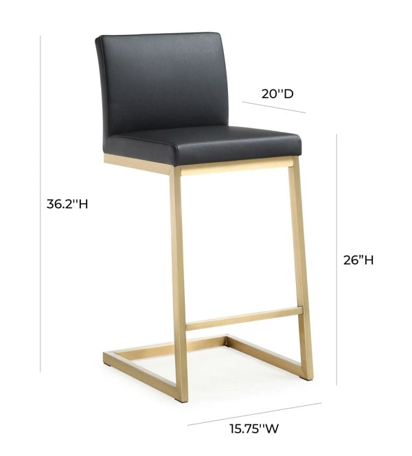 Furniture Edit Parma Black Gold Steel Counter Stool - Set of 2