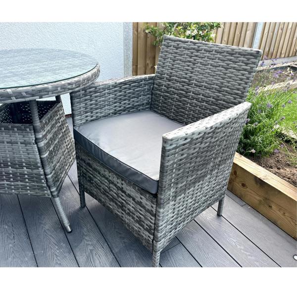 Amazon Wicker Rattan Natural Bistro Set with outdoor cushion - Madefor.Living