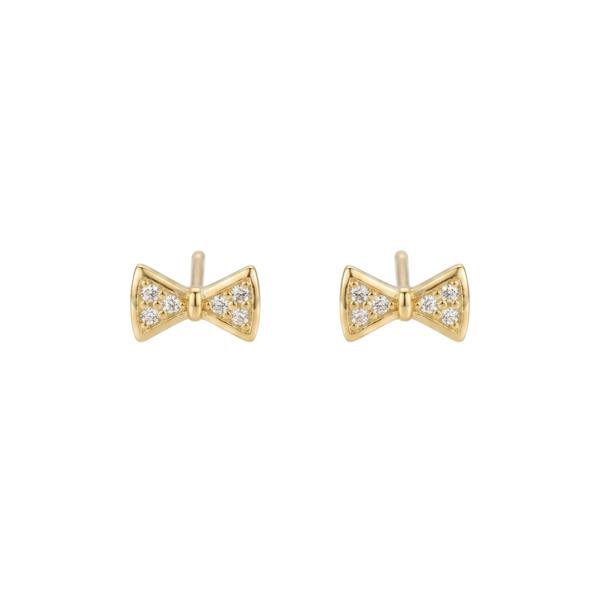 Gold Trip Bow Stud Earrings
