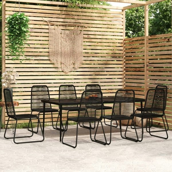 Berkfield 9 Piece Garden Dining Set Black