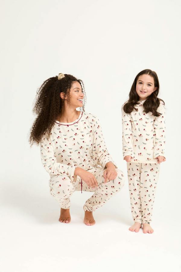 Pretty You London Little You Bamboo Novelty Pyjama Set in Robin Print