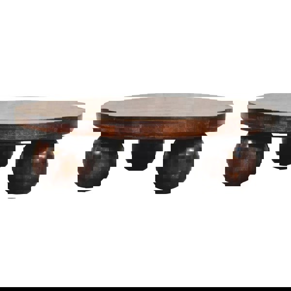 Artisan Furniture Solid Wood California Walnut Central Table with Ball Feet