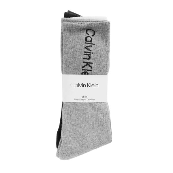 Calvin Klein Mens Lettering Crew Socks (Pack of 3) - Multicoloured - 