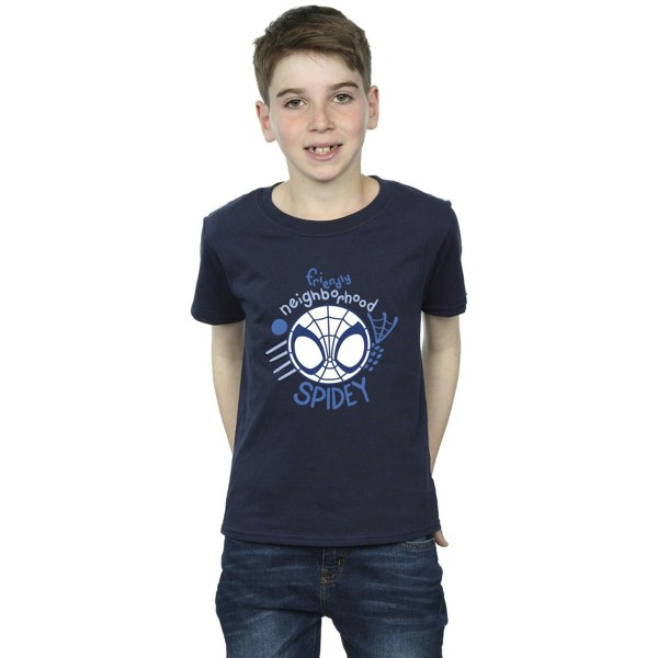 Marvel Boys Spidey And His Amazing Friends Neighbourhood T-Shirt - Navy Blue