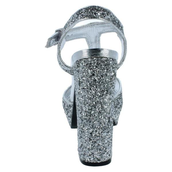 Spot On Ladies Spot On Glittery Platform Sandals