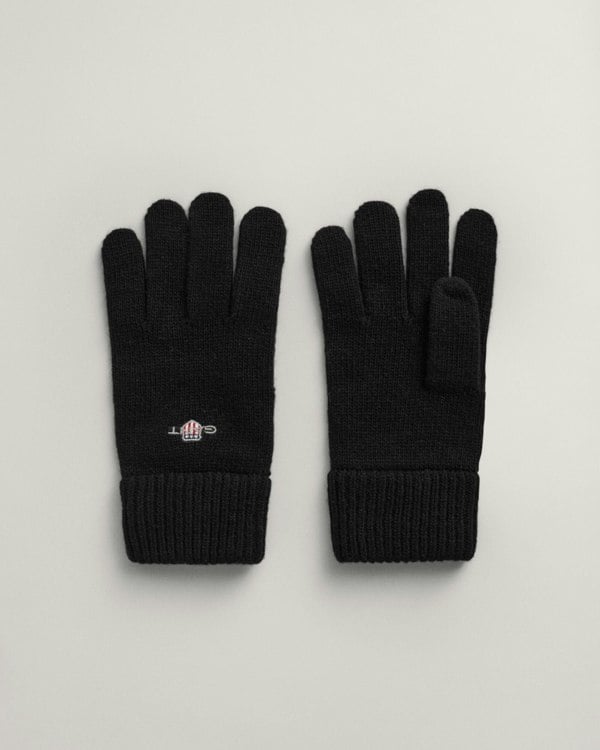 GANT Shield Wool Gloves - 5 Black