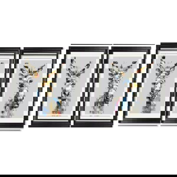 Exceptional Art Donkey Jack & Jennet Cosy Sketch - Black Hurstwood square frame