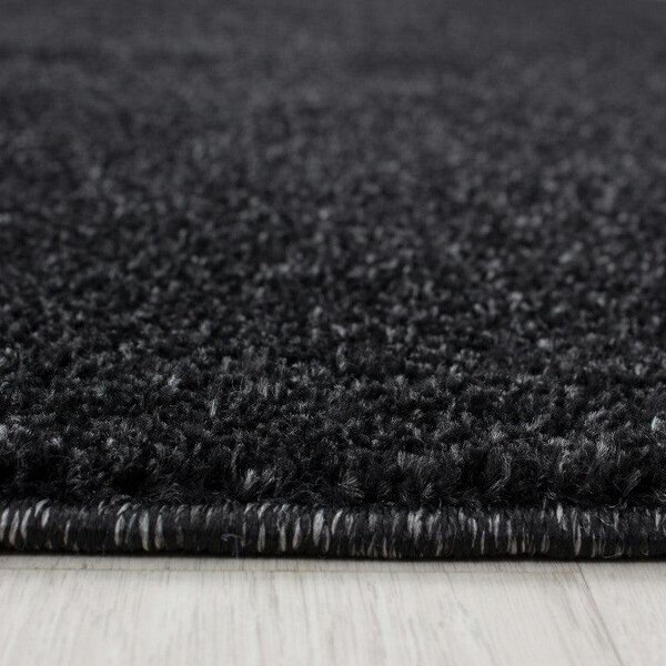 Plain Rug Black Grey Monochrome Soft Carpet Large Small Bedroom Living Room Area Mat