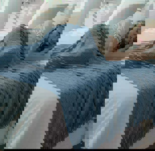 Anyhouz Anycozy Blue Faux Cashmere Throw Blanket Sofa Cover 150x230cm