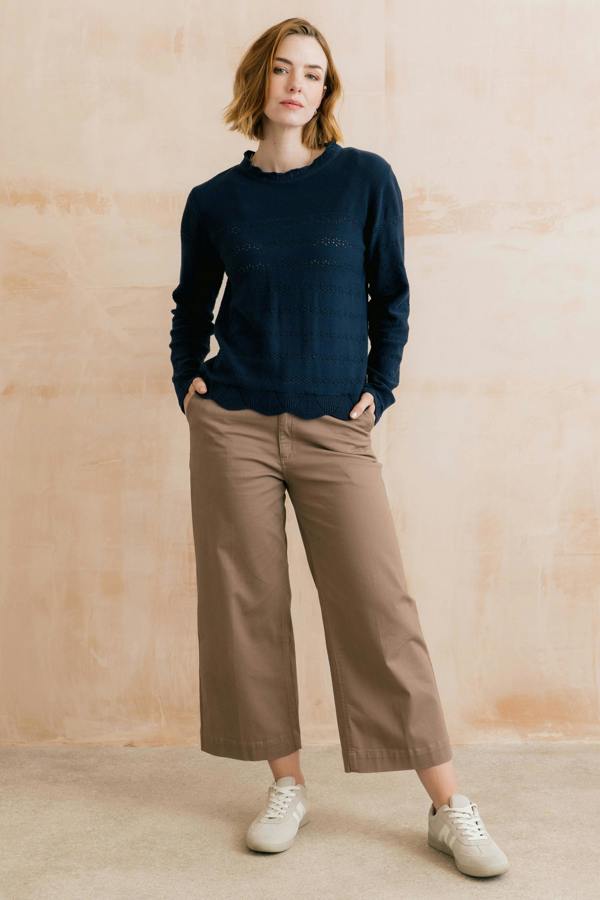 Lily & Me Rosie Pointelle Detail Jumper Navy