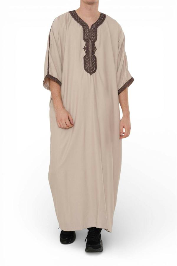 Infinity Leather Men's Moroccan Thobe Robe Djellaba Gandoura Eid Jubba- HM66