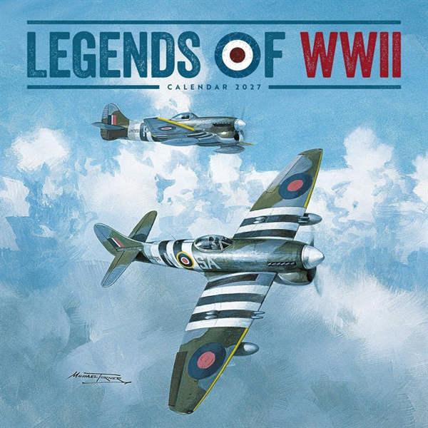Legends of WWII Calendar 2027, Wall Calendars, Month To View, History & Literature, Gift