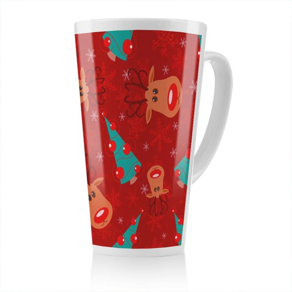 Benjamin Tate Design Reindeer And Tree Pattern Dining Latte Mug