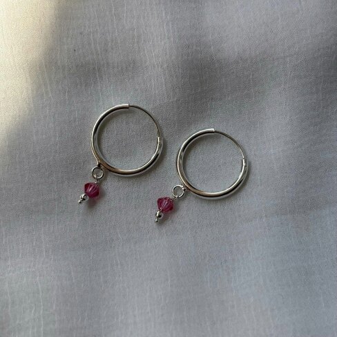 The Colourful Aura Pure Silver Bali Asian Tiny Lightweight Dainty Unisex Hoop Earring