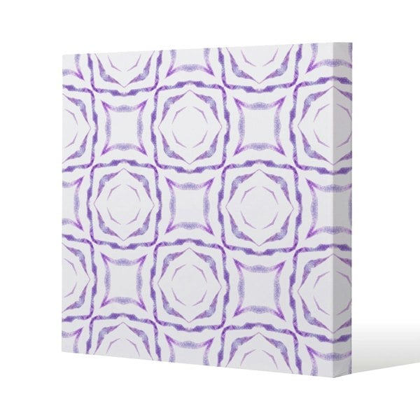 Benjamin Tate Design Purple brilliant boho Slim Style Canvas Print  50x50cm , 15mm Slim Real wood.