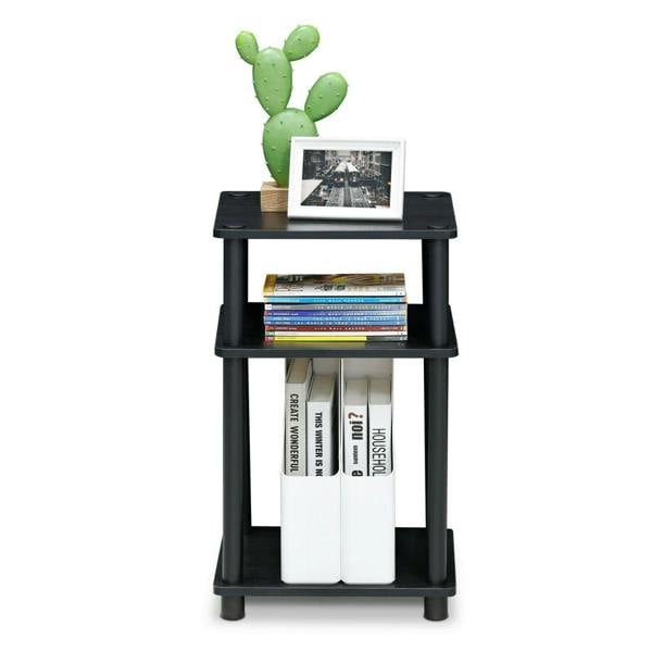 WALPLUS Just | Modern Furniture Piece for Stylish and Functional Home Use | 3 Tier Turn N Tube End Table, Americano/Black