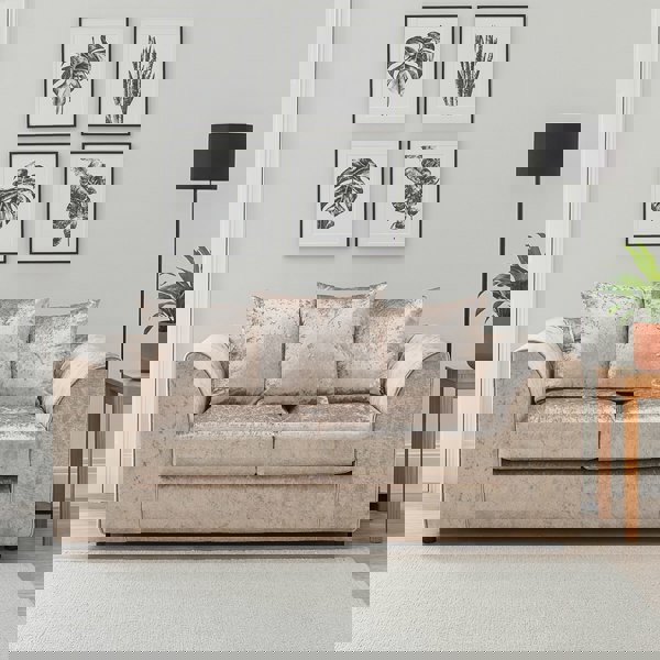 Furnishings For Less Crystal Crushed Velvet 2 Seater Sofa Scatter Back