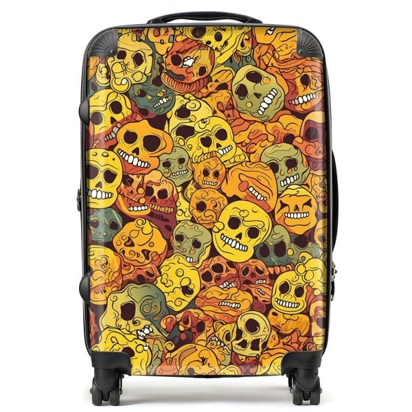 Warren Reed Autumnal Skulls Pattern Suitcase