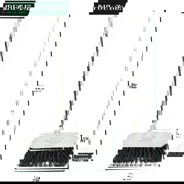 Gr8 Garden Heavy Duty Stainless Steel Broom with Handle Outdoor Garden Hard Bristle Brush