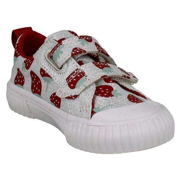 Clarks Girls Clarks Canvas Metallic Strawberry Design Shoes Foxing Fraise