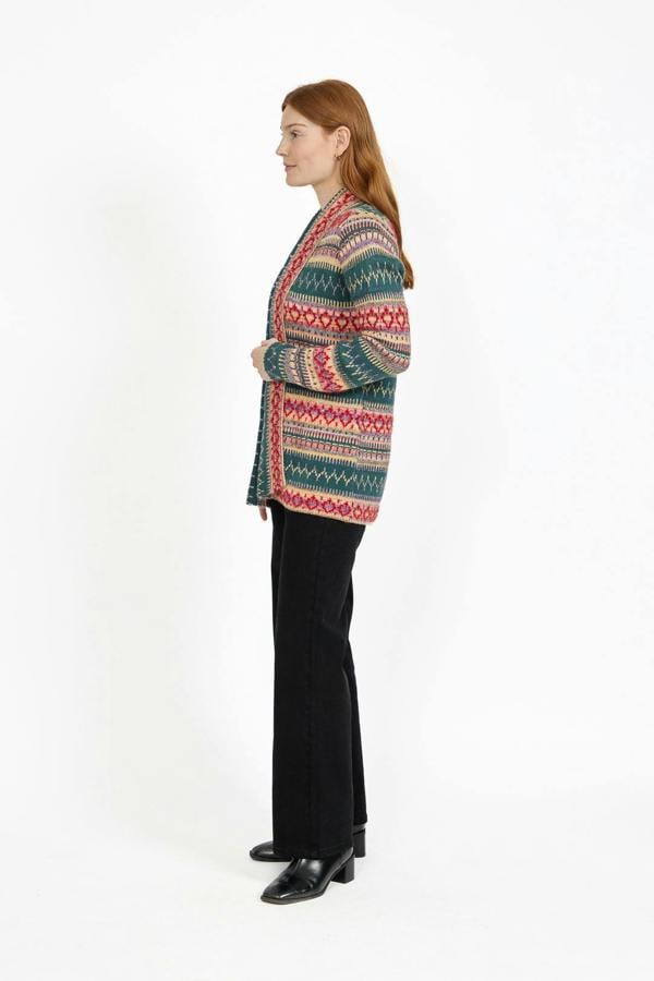Mudflower Fair Isle Longline Knit Cardigan