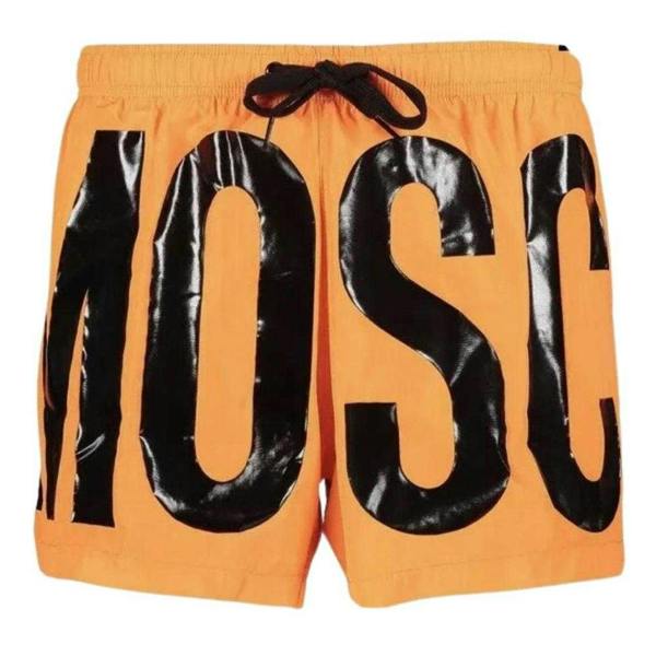 Moschino Mens Logo Polyester Swim Shorts - Light Orange