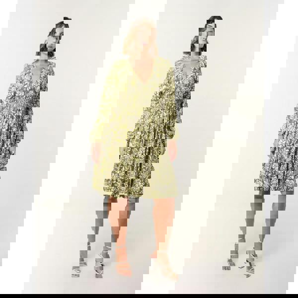 Blue Vanilla Curve Shirred Neck Elastic Mini Dress