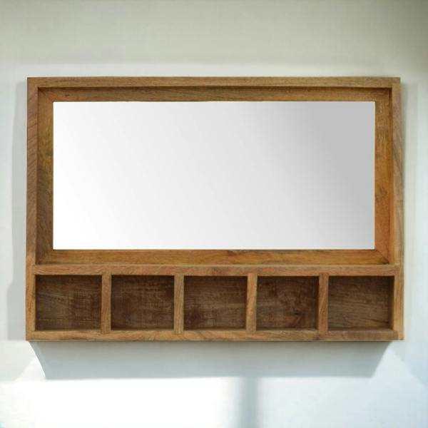 Artisan Furniture Solid Wood 5 Slot Floating Unit with Mirror