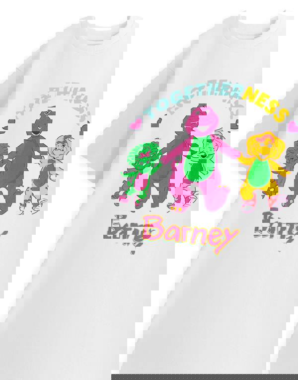Barney Womens White Togetherness Short Sleeved T-Shirt