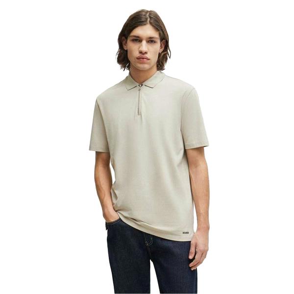 Hugo Boss Mens Fabric Polo Shirt - Pastel Grey - 