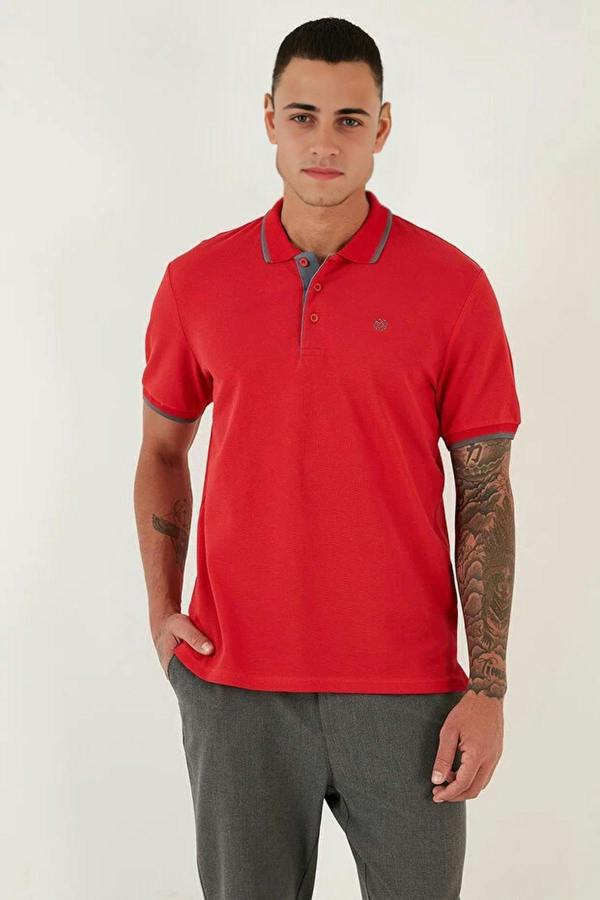 WOVCOR 100% Cotton Button-Down Regular Polo Collar Men's T-Shirt