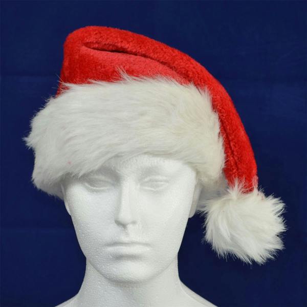 Standard Red Christmas Santa Hat with White Trim and Bobble, Free Size Felt Festive Headwear image 9