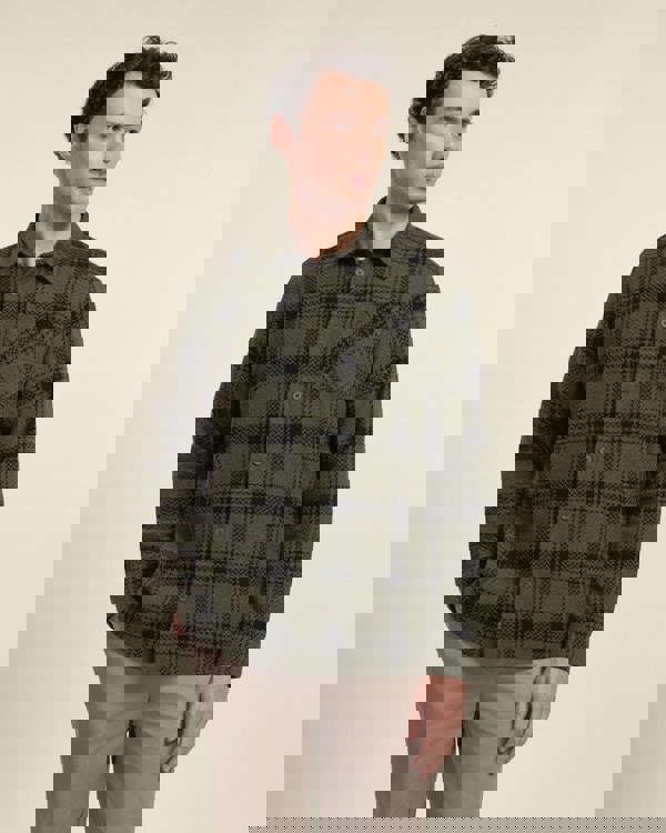 Larsson & Co Olive & Black Check Overshirt