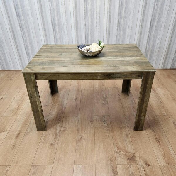 Kosy Koala Dining Table Brown Rustic Wood Effect, Place for 6 Seats for Kitchen, Office