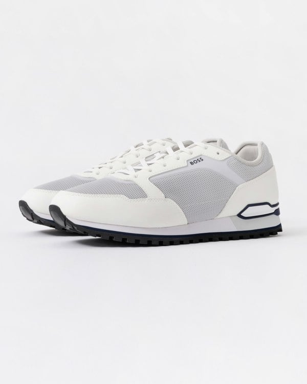 BOSS Orange Mens Parkour Runn Meth Trainers - Natural 104 front